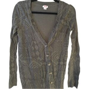 Mossimo Supply Co. Olive Patterned Cardigan